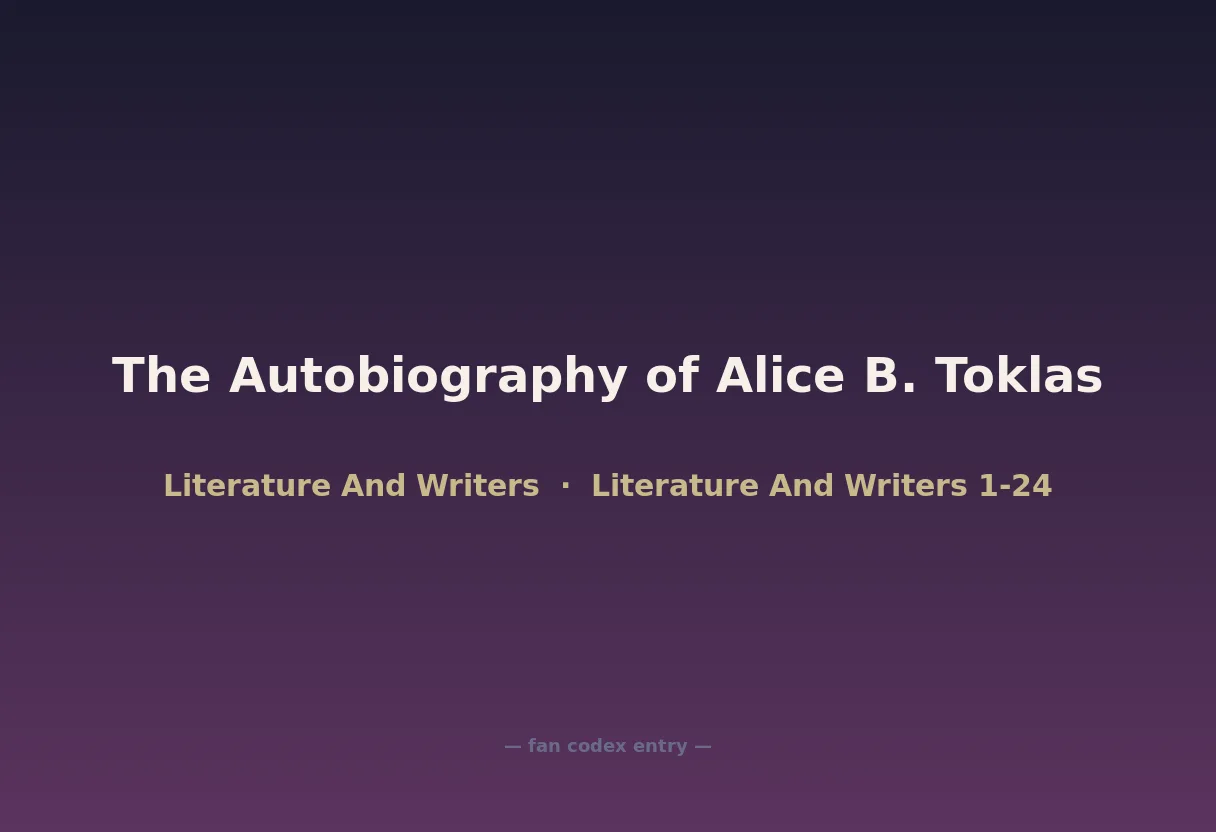 The Autobiography of Alice B. Toklas