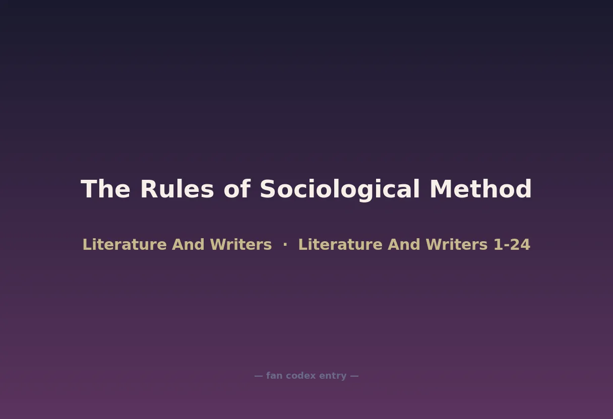 The Rules of Sociological Method